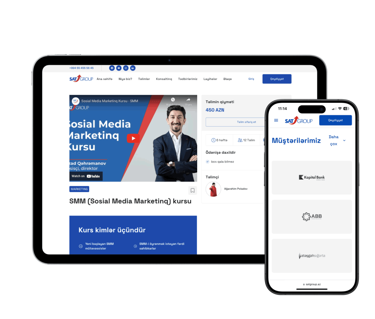 Screenshot des SAT Group Projekts