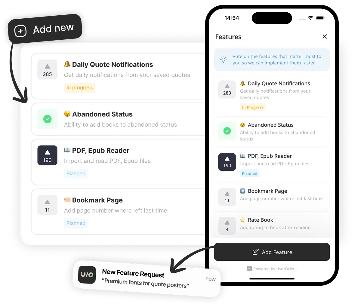 Screenshot des User Orient Projekts